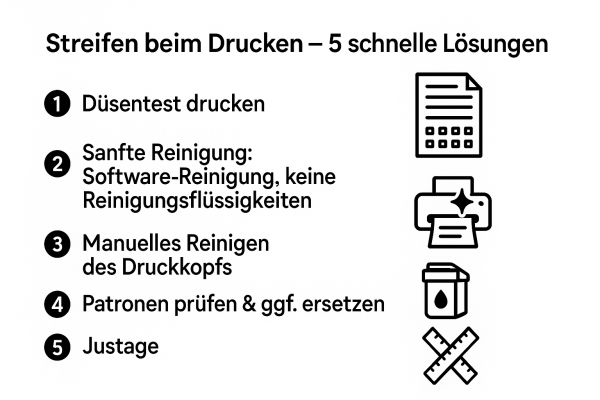 Streifen beim Drucken? 5 schnelle Lösungen für ein sauberes Druckbild - Streifen beim Drucken: 5 Lösungen schnell erklärt