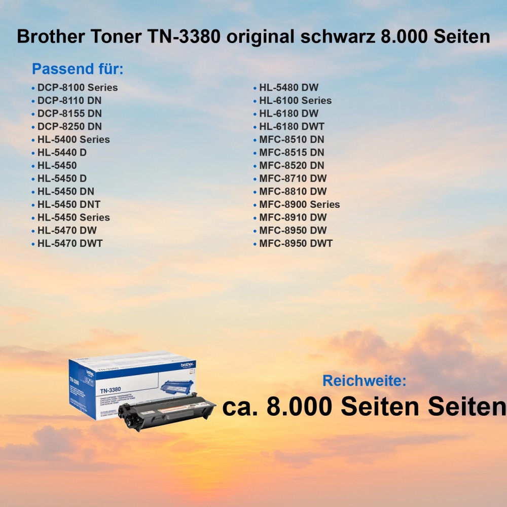 Brother Toner TN-3380 original schwarz 8.000 Seiten