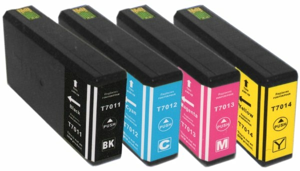 Kompatibel 4er Set Epson T702, Pyramiden, Big Ben, Eiffelturm, T701, T703 Druckerpatronen Tinte von D&C