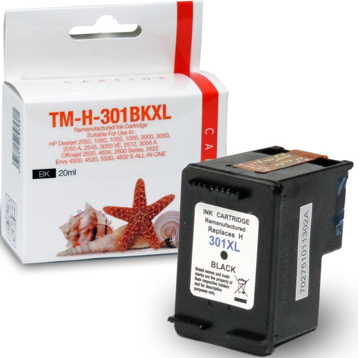 Kompatibel HP 301XL, CH563EE BK Schwarz Black...