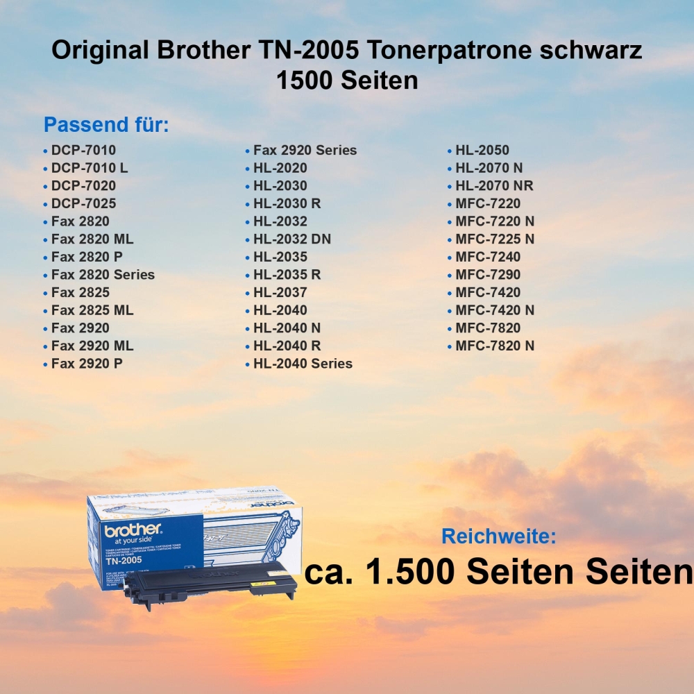 Original Brother TN-2005 Tonerpatrone schwarz 1500 Seiten