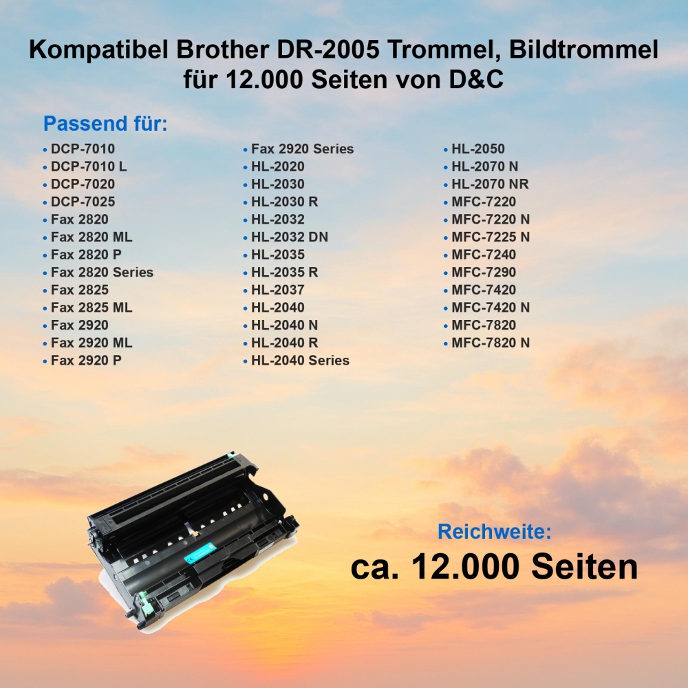 Kompatibel Brother DR-2005 Trommel, Bildtrommel für 12.000 Seiten von D&C