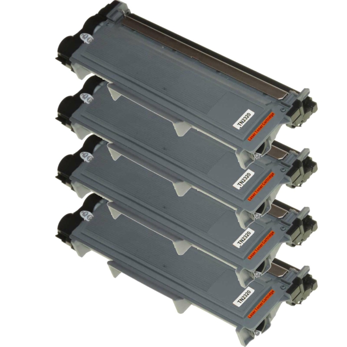 Kompatibel Brother TN-2320 XL Toner Multipack 4 schwarze Tonerpatronen f&uuml;r je 5.200 Seiten von D&amp;C