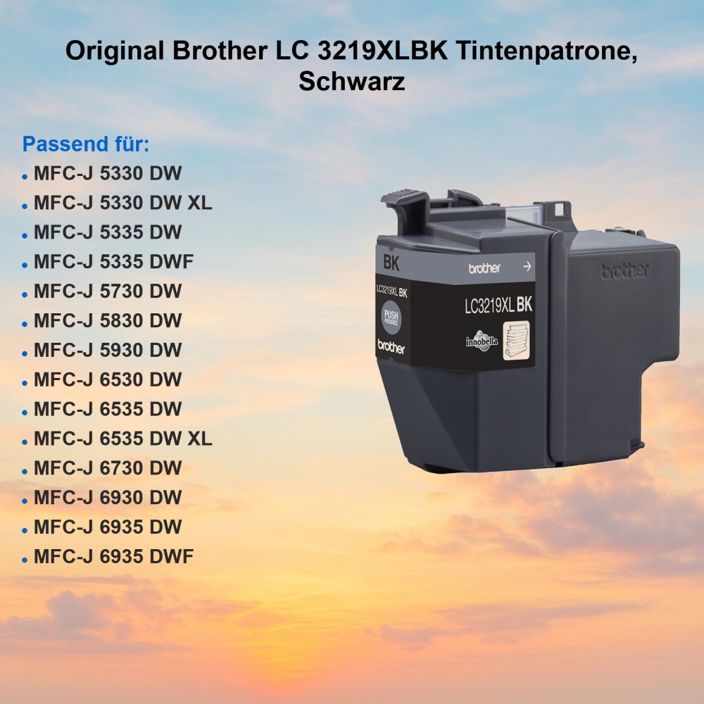 Original Brother LC 3219XLBK Tintenpatrone, Schwarz