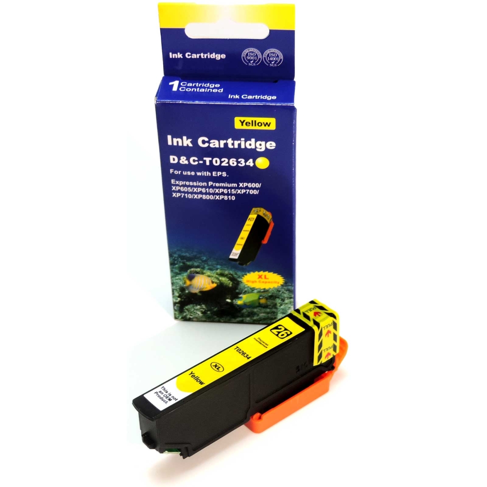 Kompatibel 5er Set Epson T2636, Eisbär, 26XL, C13T26364010 Druckerpatronen Tinte von D&C