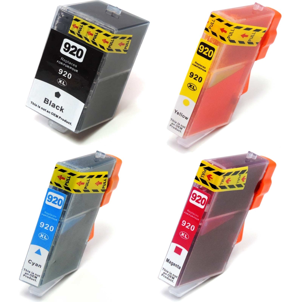 Kompatibel 4er Set HP 920XXL, 920XL, C2N92AE Druckerpatronen Tinte von D&C