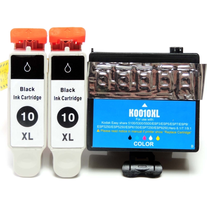 Kompatibel 3er Set Kodak 10XL BK 3949930 + 10XL C 3949922...
