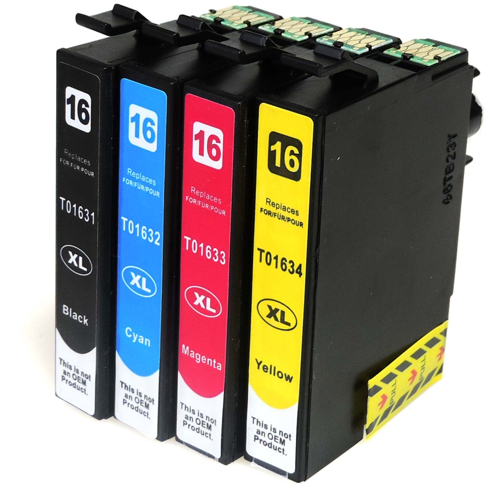 Kompatibel 4er Set Epson 16XL, Füller, T1636, C13T16364010 Druckerpatronen Tinte von D&C