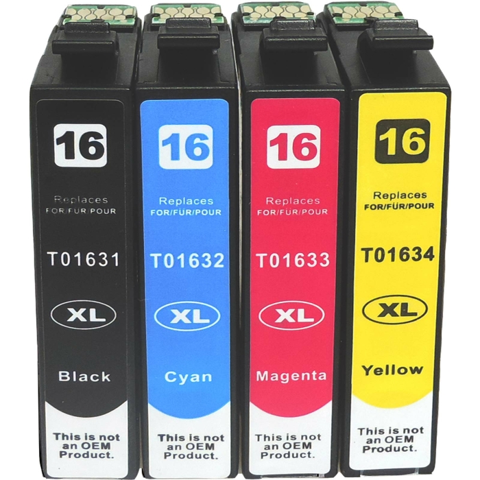 Kompatibel 4er Set Epson 16XL, F&uuml;ller, T1636, C13T16364010 Druckerpatronen Tinte von D&amp;C