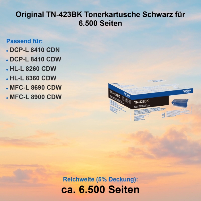 Original TN-423BK Tonerkartusche Schwarz für 6.500 Seiten