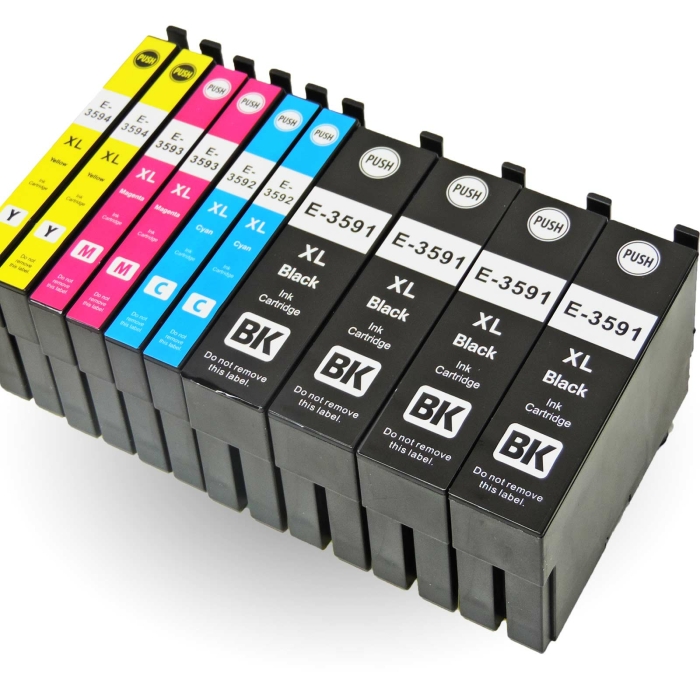 Kompatibel 10er Set Epson Vorhängeschloss, T3596, 35XL, C13T35964010 Druckerpatronen Tinte alle Farben von D&C