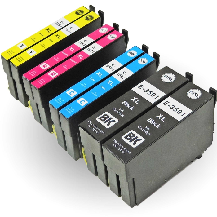 Kompatibel 8er Set Epson Vorh&auml;ngeschloss, T3596, 35XL, C13T35964010 Druckerpatronen Tinte von D&amp;C