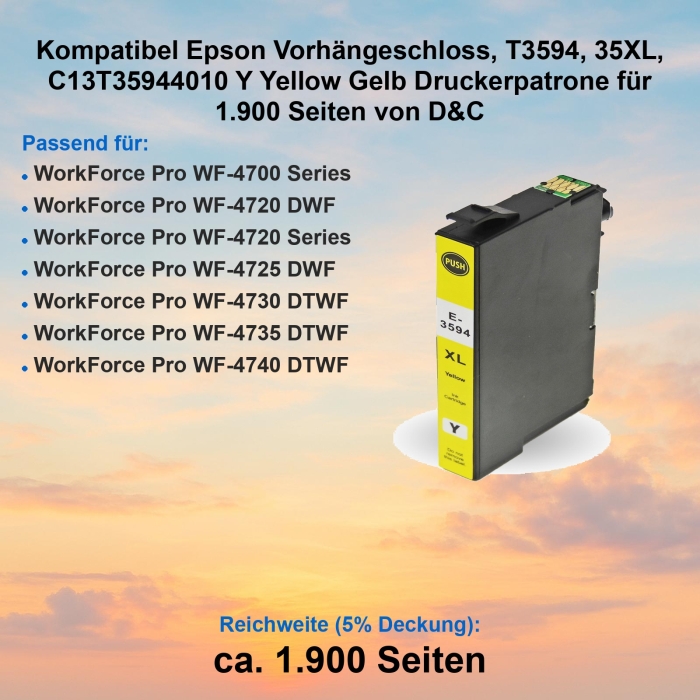 Kompatibel Epson Vorhängeschloss, T3594, 35XL,...