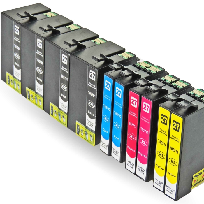 Kompatibel 10er Set Epson Wecker, T2715, 27XXL, C13T27154010 Druckerpatronen Tinte alle Farben von D&C