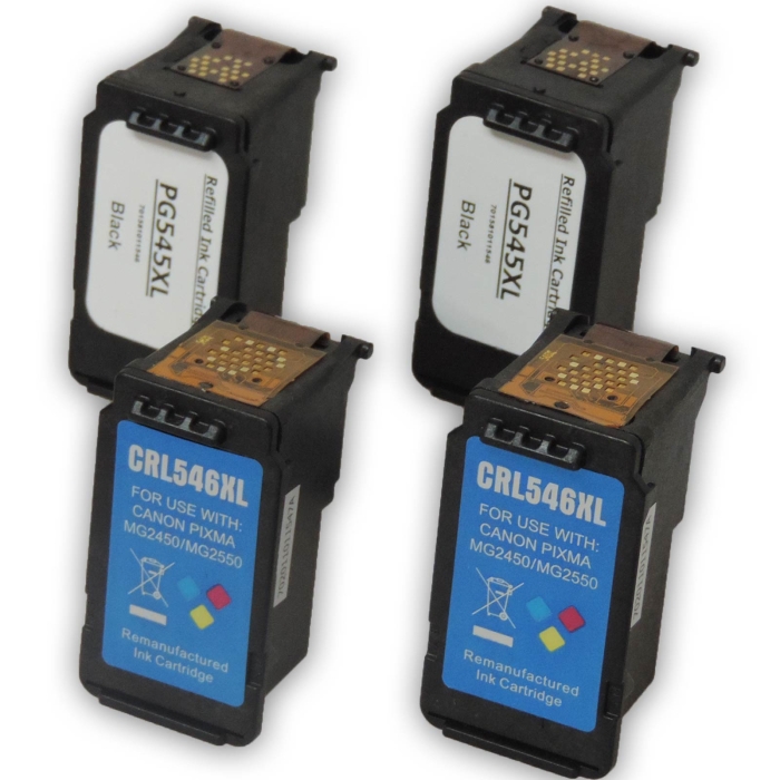 Kompatibel 4er Set Canon PG-545XL BK + CL-546XL C...