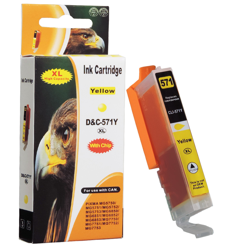 6 Druckerpatronent kompatibel Canon PGI-570 XL, CLI-571 XL  inkl. Tintenfarbe Grau von D&C