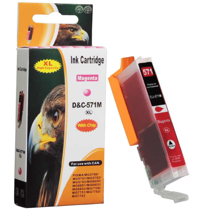 6 Druckerpatronent kompatibel Canon PGI-570 XL, CLI-571 XL  inkl. Tintenfarbe Grau von D&C