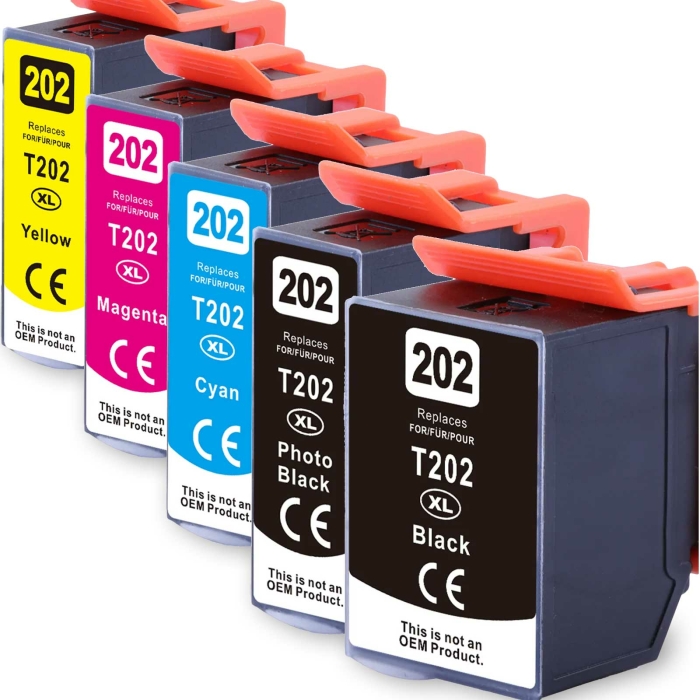 Kompatibel 5er Set Epson Kiwi, T02G7, 202XL, C13T02G74010 Druckerpatronen Tinte von D&amp;C