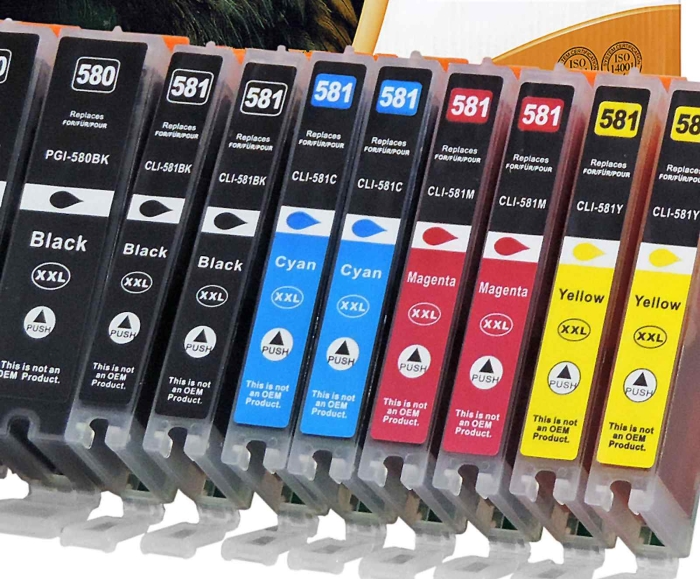 Kompatibel 10er Set Canon CLI-581 PGI-580 XXL Druckerpatronen Tinte alle Farben von D&C