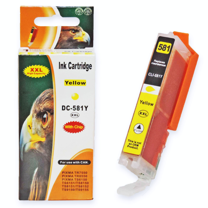 Kompatibel Canon CLI-581 XXL, 1997C001 Y Yellow Gelb Druckerpatrone für 830 Seiten von D&C
