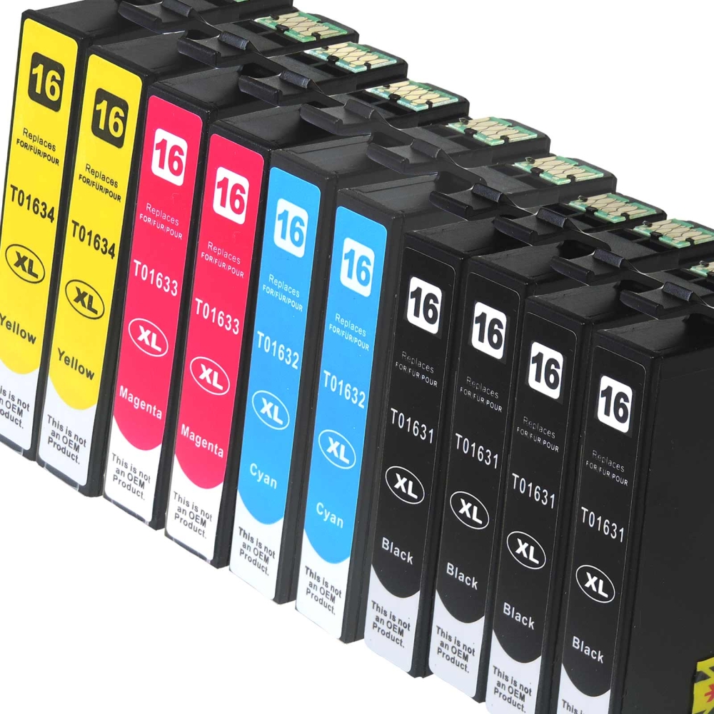 Kompatibel 10er Set Epson 16XL, Füller, T1636, C13T16364010 Druckerpatronen Tinte alle Farben von D&C