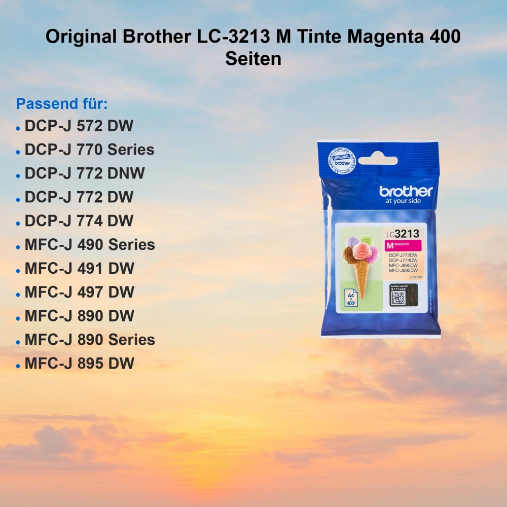 Original Brother LC-3213 M Tinte Magenta 400 Seiten