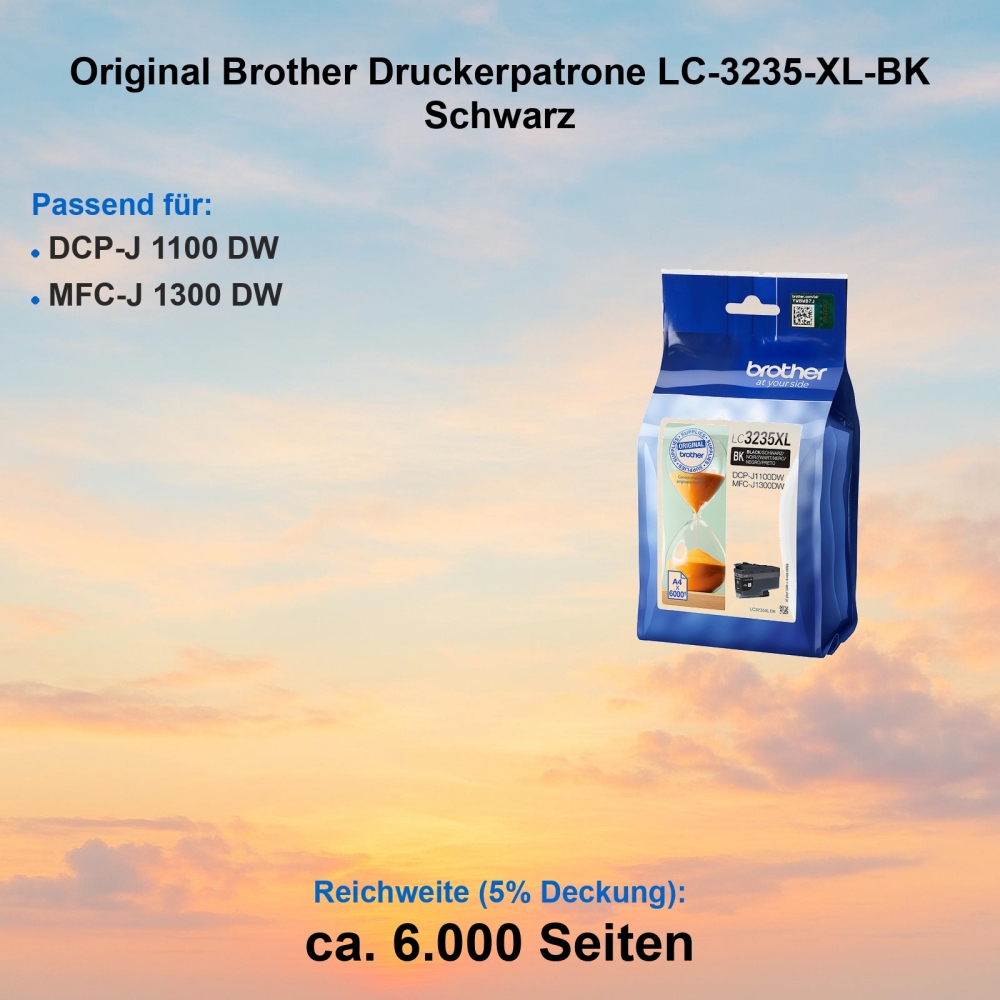 Original Brother Druckerpatrone LC-3235-XL-BK Schwarz