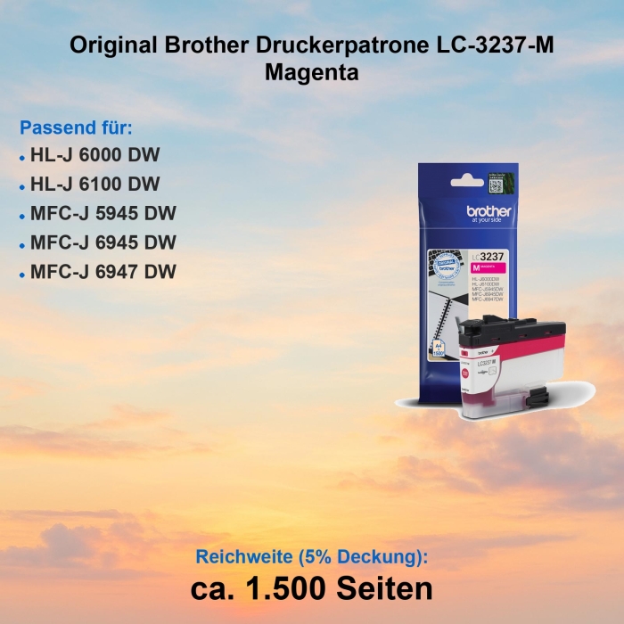 Original Brother Druckerpatrone LC-3237-M Magenta