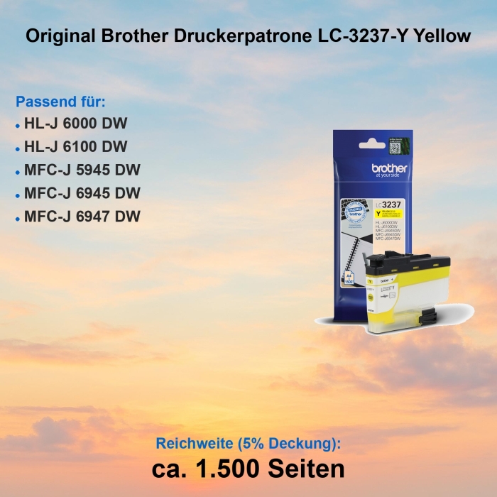 Original Brother Druckerpatrone LC-3237-Y Yellow