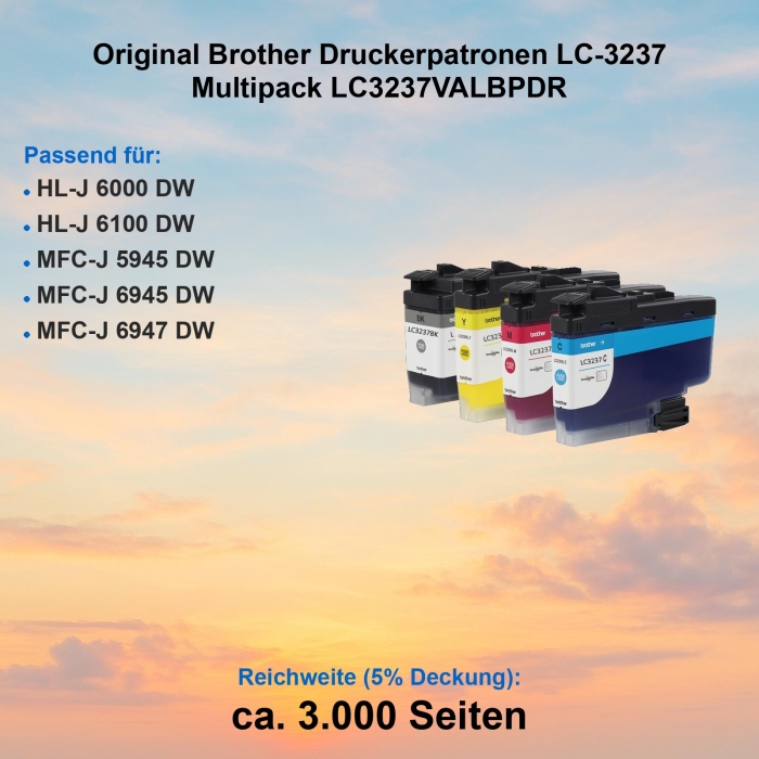 Original Brother Druckerpatronen LC-3237 Multipack...