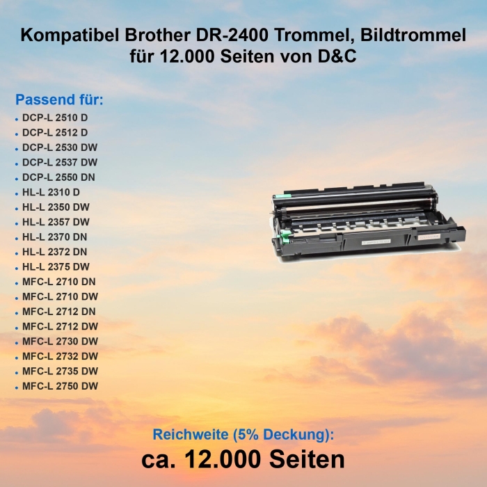 Kompatibel Brother DR-2400 Trommel, Bildtrommel für...