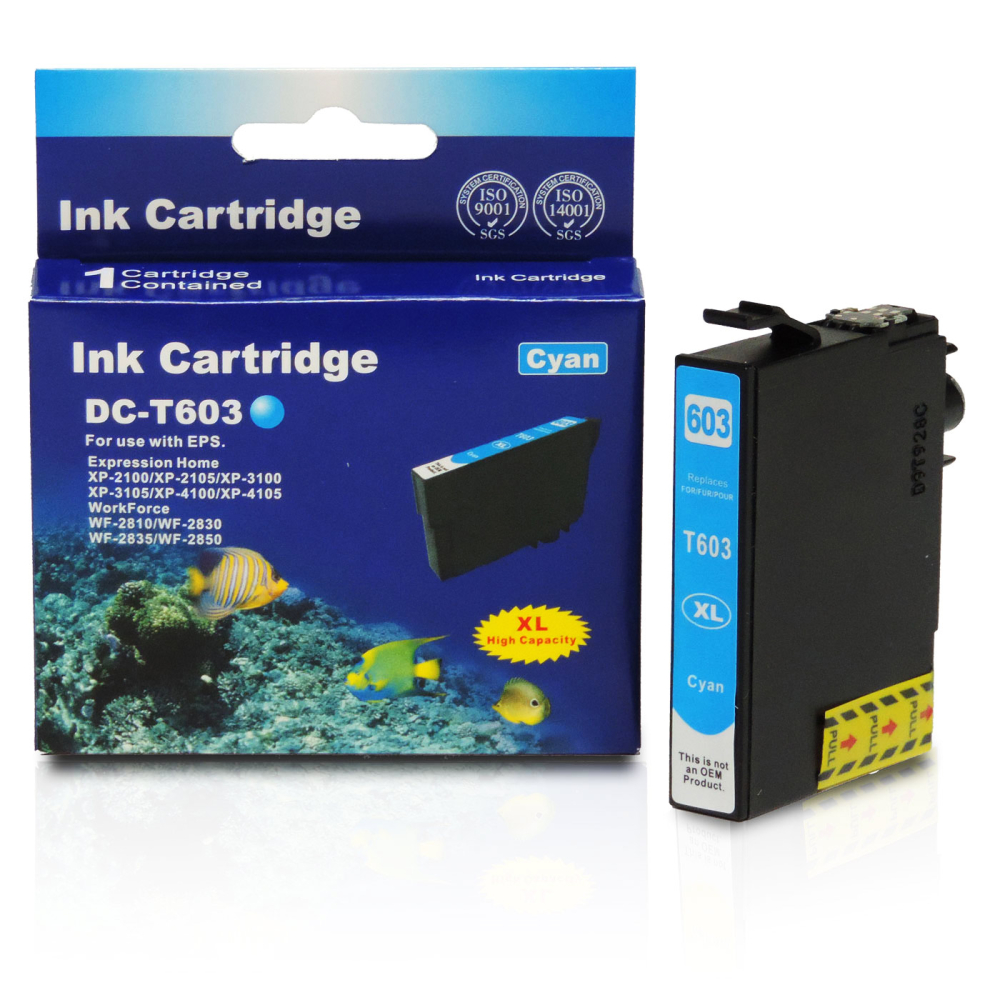 Kompatibel Epson Seestern, T03A2, 603XL, C13T03A24010 C Cyan Blau Druckerpatrone für 350 Seiten von D&C