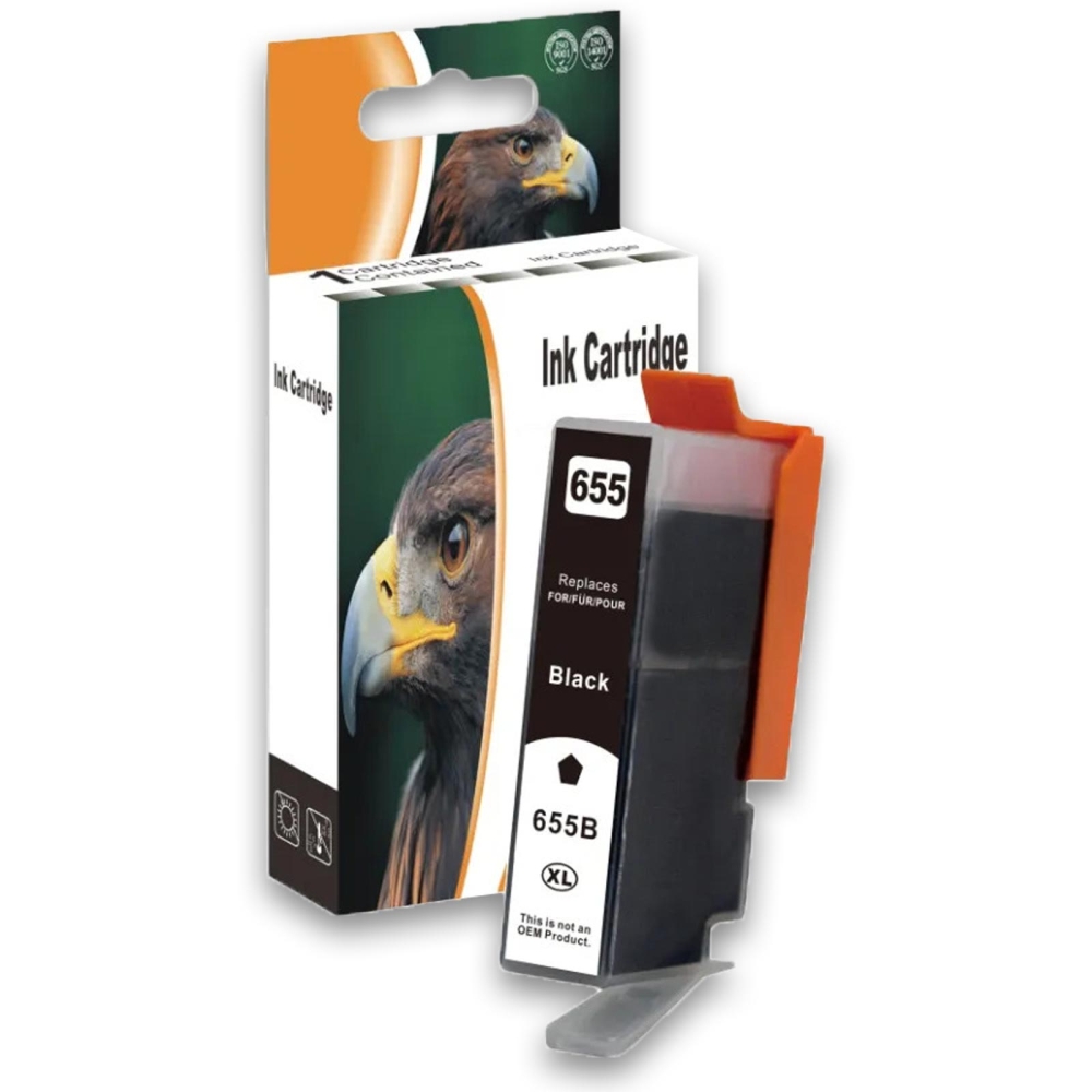 Kompatibel HP 655XL, CZ109AE BK Schwarz Black Druckerpatrone für 550 Seiten von D&C