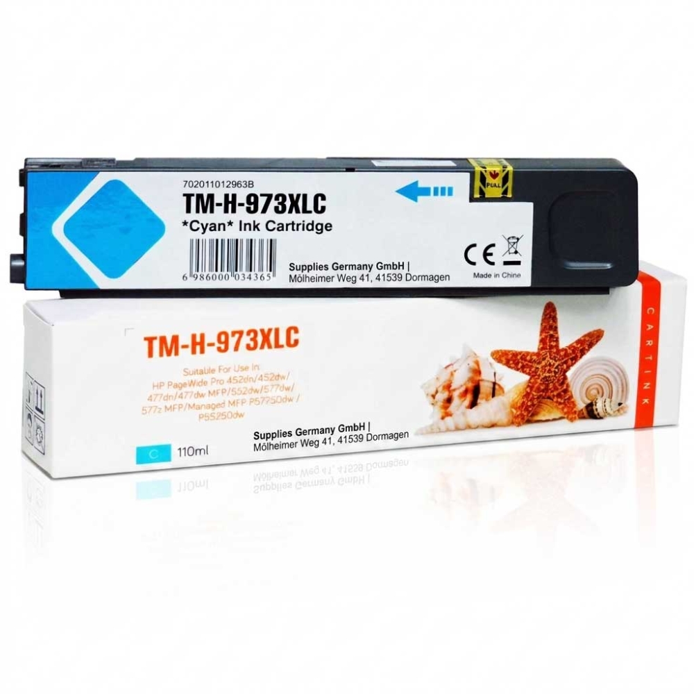 Kompatibel HP 973X, F6T81AE C Cyan Blau Gigao Druckerpatrone ca. 7.000 Seiten