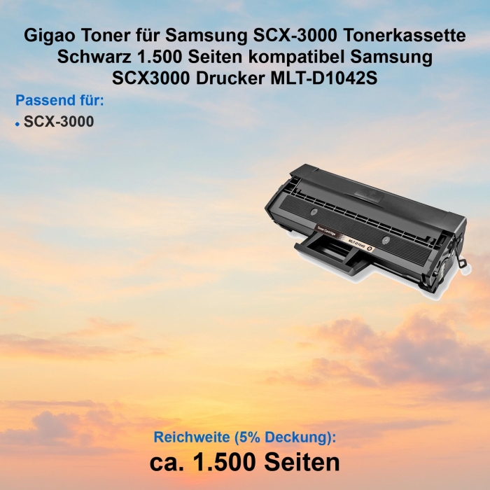 Kompatibel Toner Samsung SCX-3000 (MLT-D1042S) Schwarz Tonerkassette für Samsung SCX-3000 Drucker