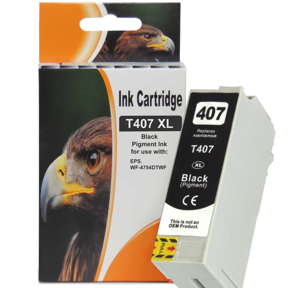 Kompatibel 4er Set Epson 407XL, T407 Druckerpatronen für Workforce Pro WF 4745 DTWF Tinte von D&C