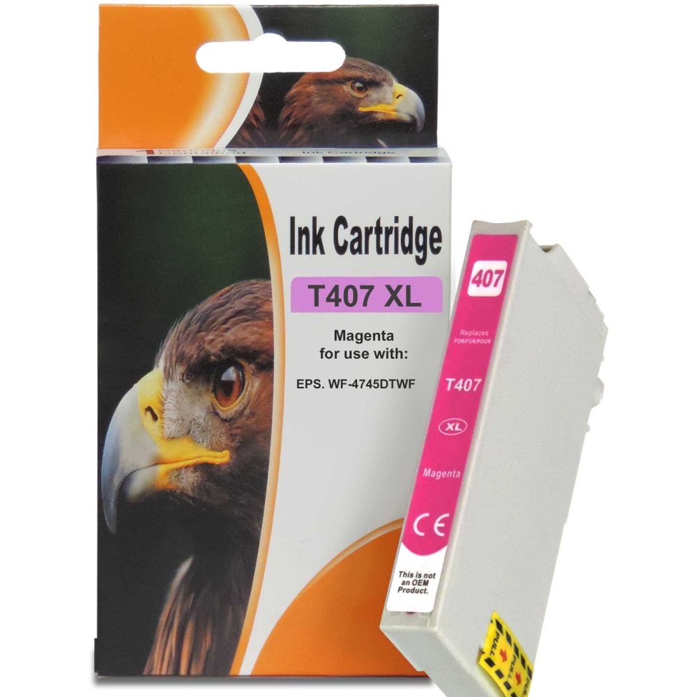 Kompatibel 4er Set Epson 407XL, T407 Druckerpatronen für Workforce Pro WF 4745 DTWF Tinte von D&C