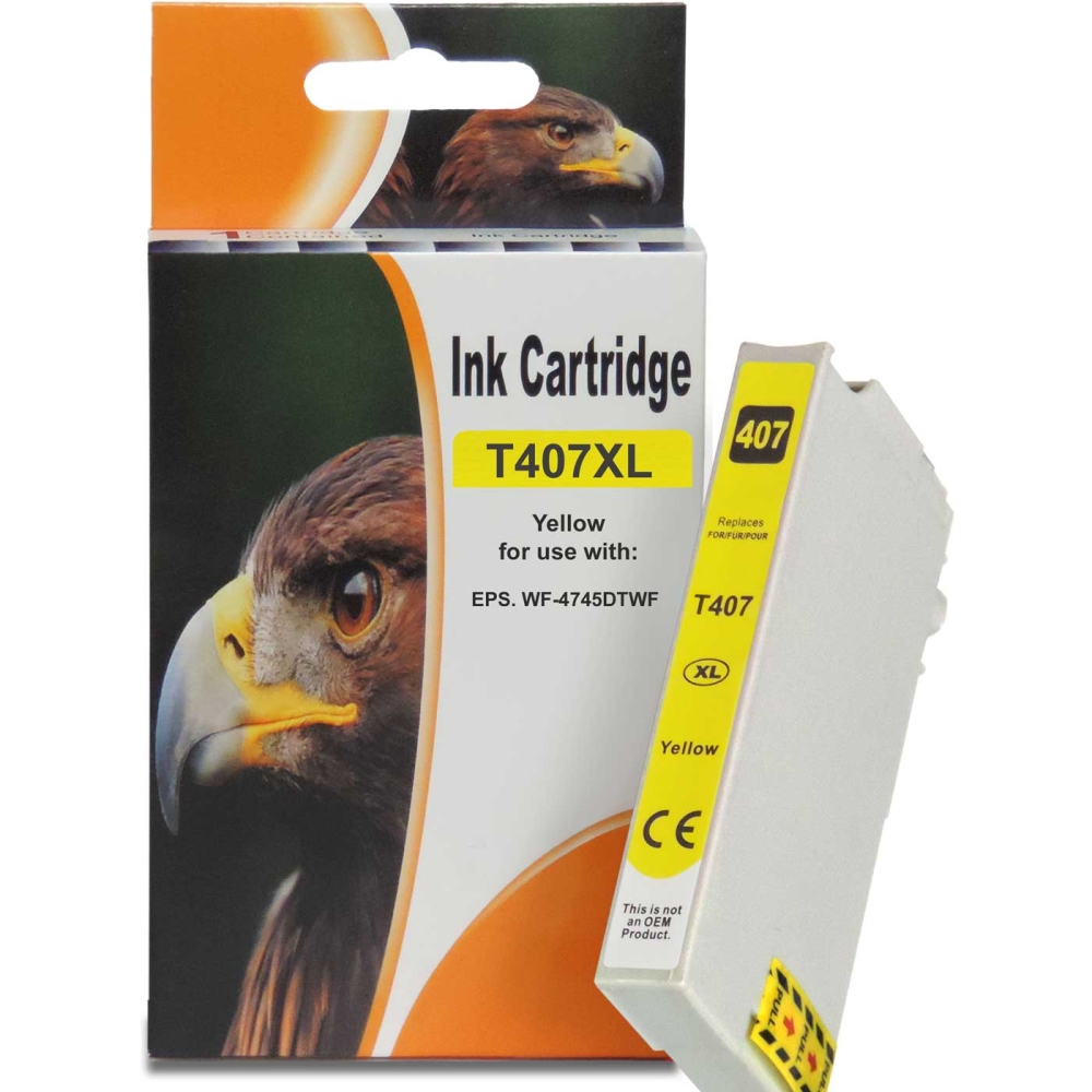 Kompatibel 4er Set Epson 407XL, T407 Druckerpatronen für Workforce Pro WF 4745 DTWF Tinte von D&C