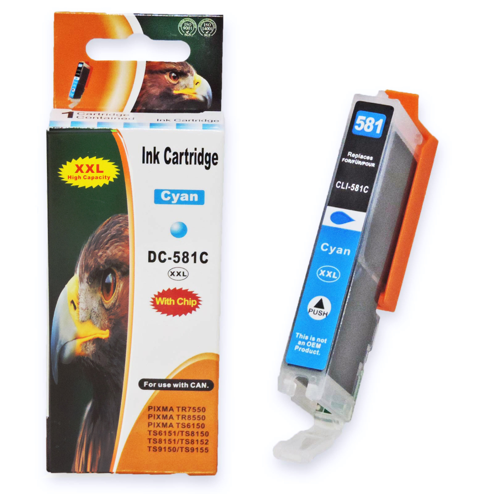 Kompatibel 5er Tintenset für Canon Pixma TS9550 (CLI-581 XXL, PGI-580 XXL, 2078C005) Druckerpatronen für Canon Pixma TS 9550 Drucker