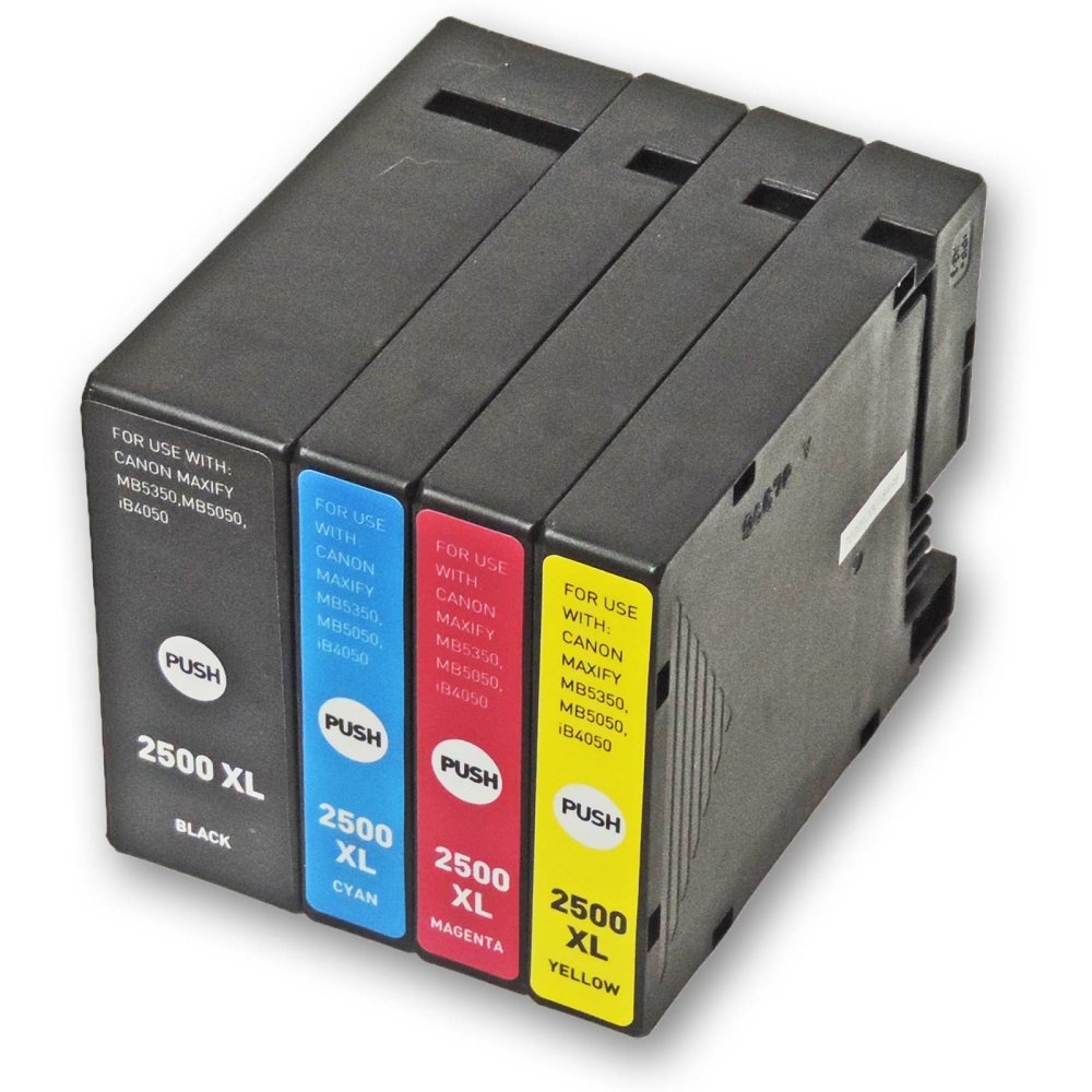 Kompatibel 4er Tintenset für Canon Maxify MB5450 (PGI-2500 XL) Druckerpatronen für Canon Maxify MB 5450 Drucker