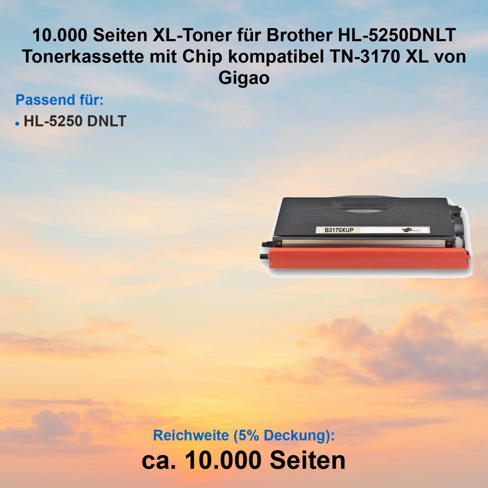 Kompatibel Toner Brother HL-5250DNLT (TN-3170 XL) Schwarz Tonerkassette für Brother HL-5250 DNLT Drucker
