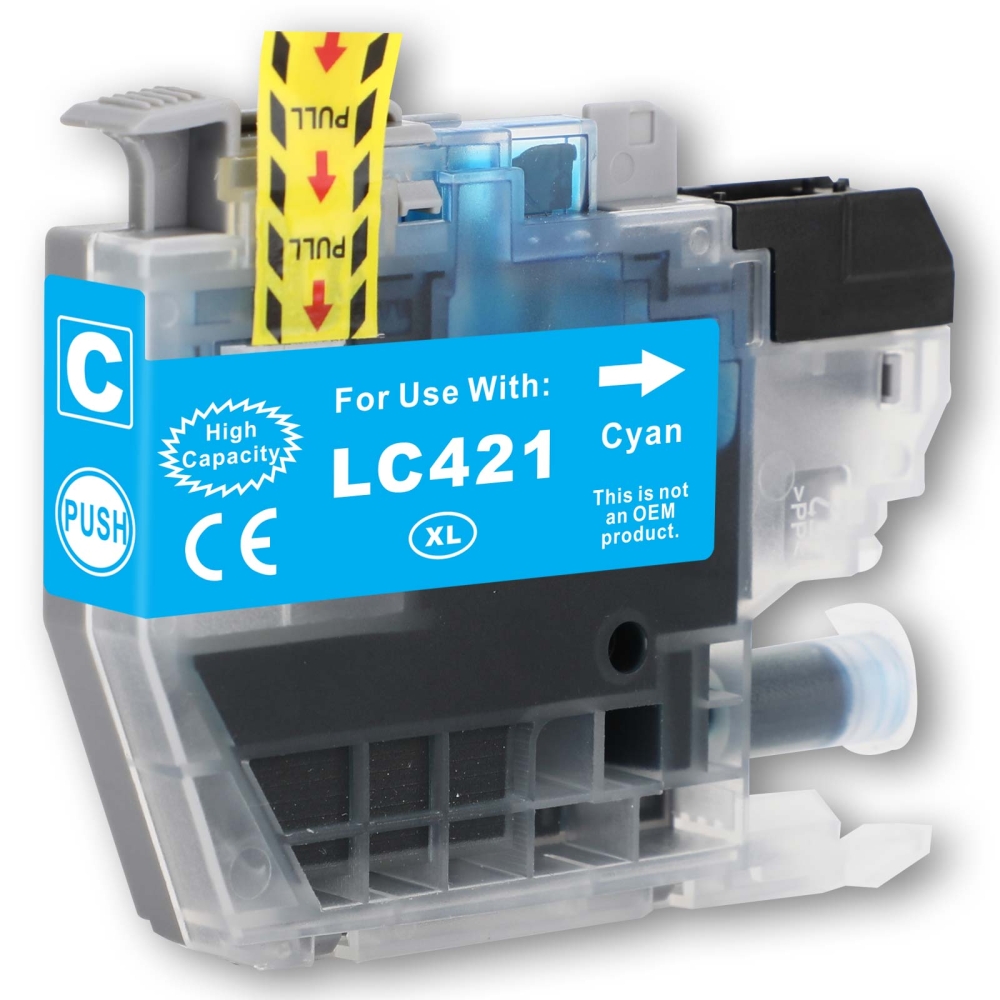 Kompatibel Brother LC-421XLC Cyan Blau Druckerpatrone für 500 Seiten von Gigao