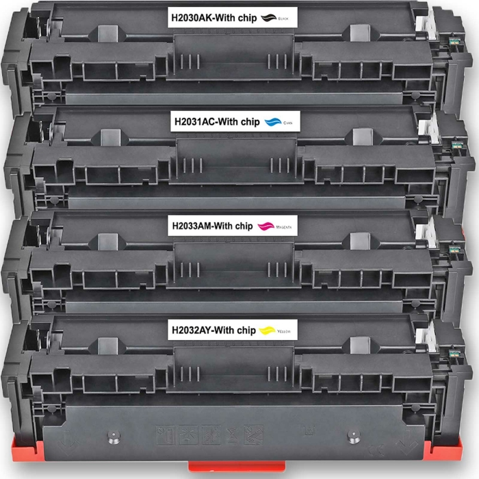 Kompatibel 4er Tonerset für HP Color LaserJet Enterprise M 455 dn (415A) Tonerkassetten für M455dn Drucker