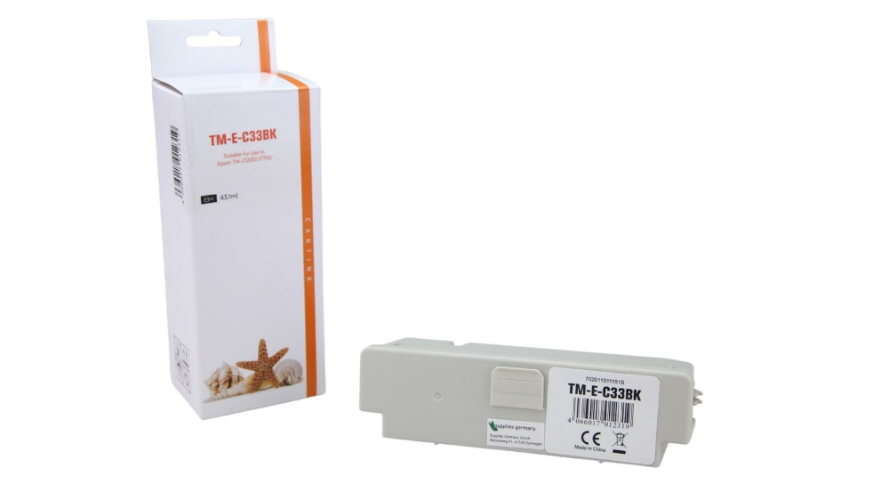 D&C-Patrone kompatibel Epson SJIC33PB(K) 43,1ml Schwarz Black für TM-J7200 TM-J7700 Drucker