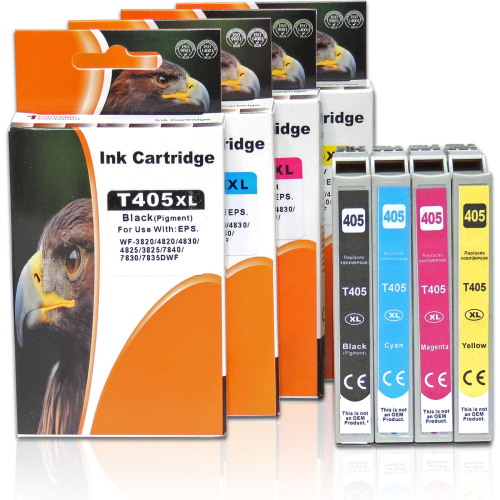 D&C 405XL Kompatible Tintenpatronen 4er-Set für Epson WorkForce Pro WF-7830DTWf