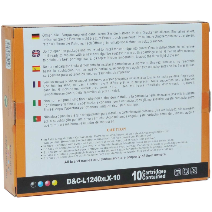 Kompatibel Brother LC-1240 XL Set 10 Druckerpatronen alle Farben von D&C