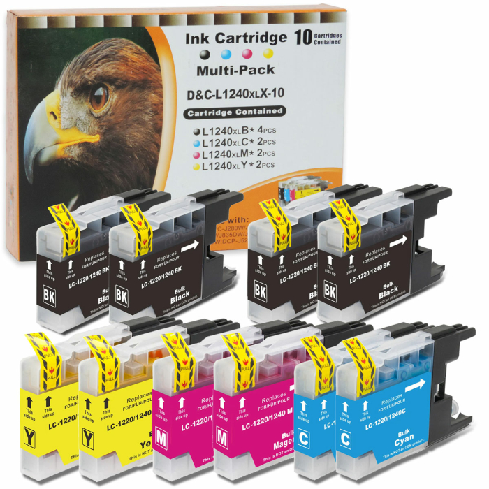 Kompatibel Brother LC-1240 XL Set 10 Druckerpatronen alle Farben von D&amp;C