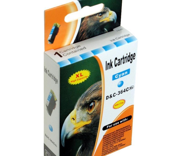 D&C Druckerpatrone Tinte ersetzt HP 364C XL cyan blau...