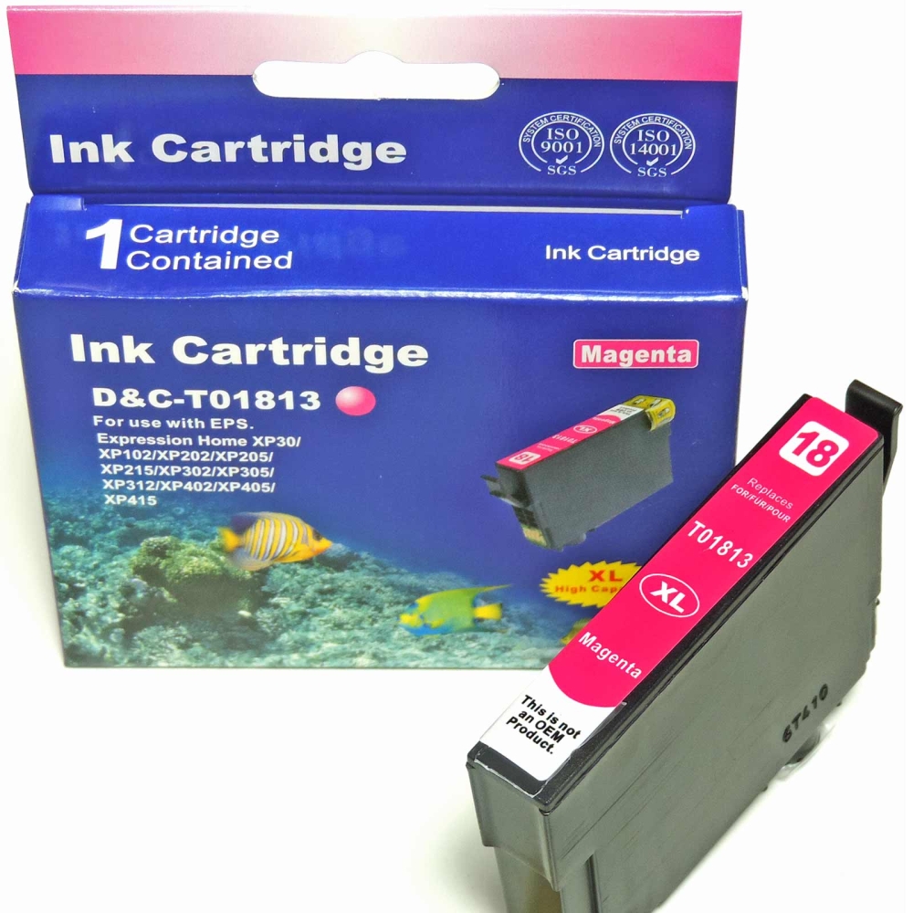 Kompatibel Epson Gänseblümchen, T1813, 18XL, C13T18134010 M Magenta Rot Druckerpatrone für 450 Seiten von D&C