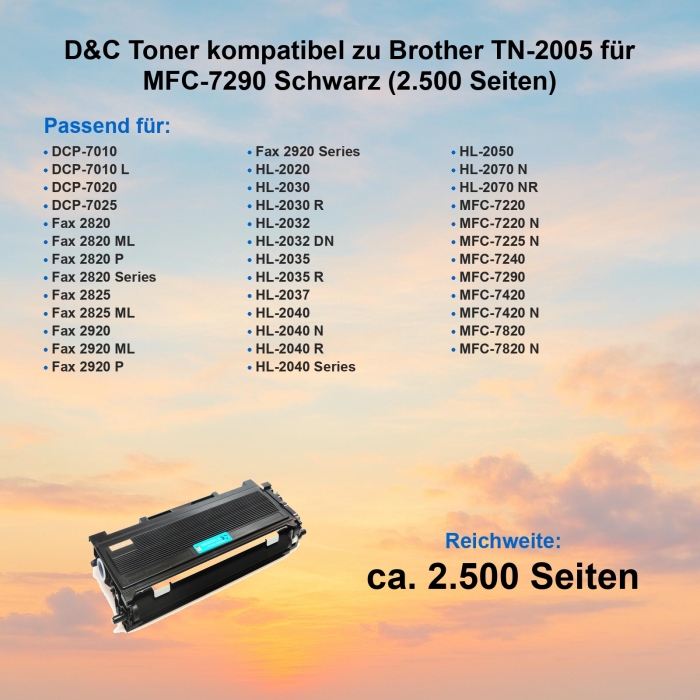 D&C XL Toner kompatibel zu Brother TN-2005 für...